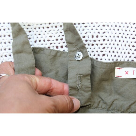 Xirena Kynsley Poplin Midi Dress Army Green M Pockets Cotton Adjustable Straps - Picture 8 of 12